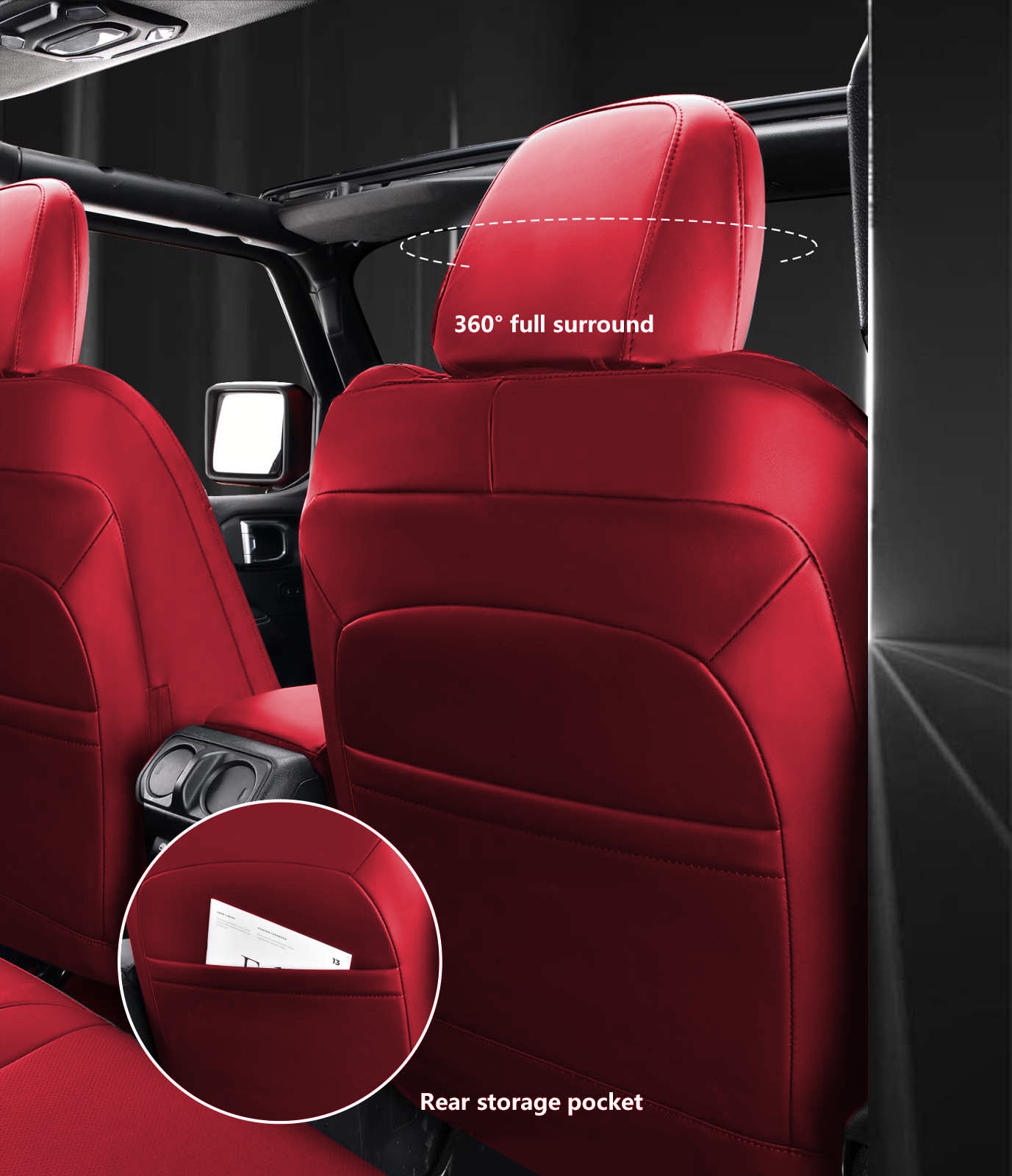 Juego completo de fundas de asiento personalizadas para Jeep Wrangler