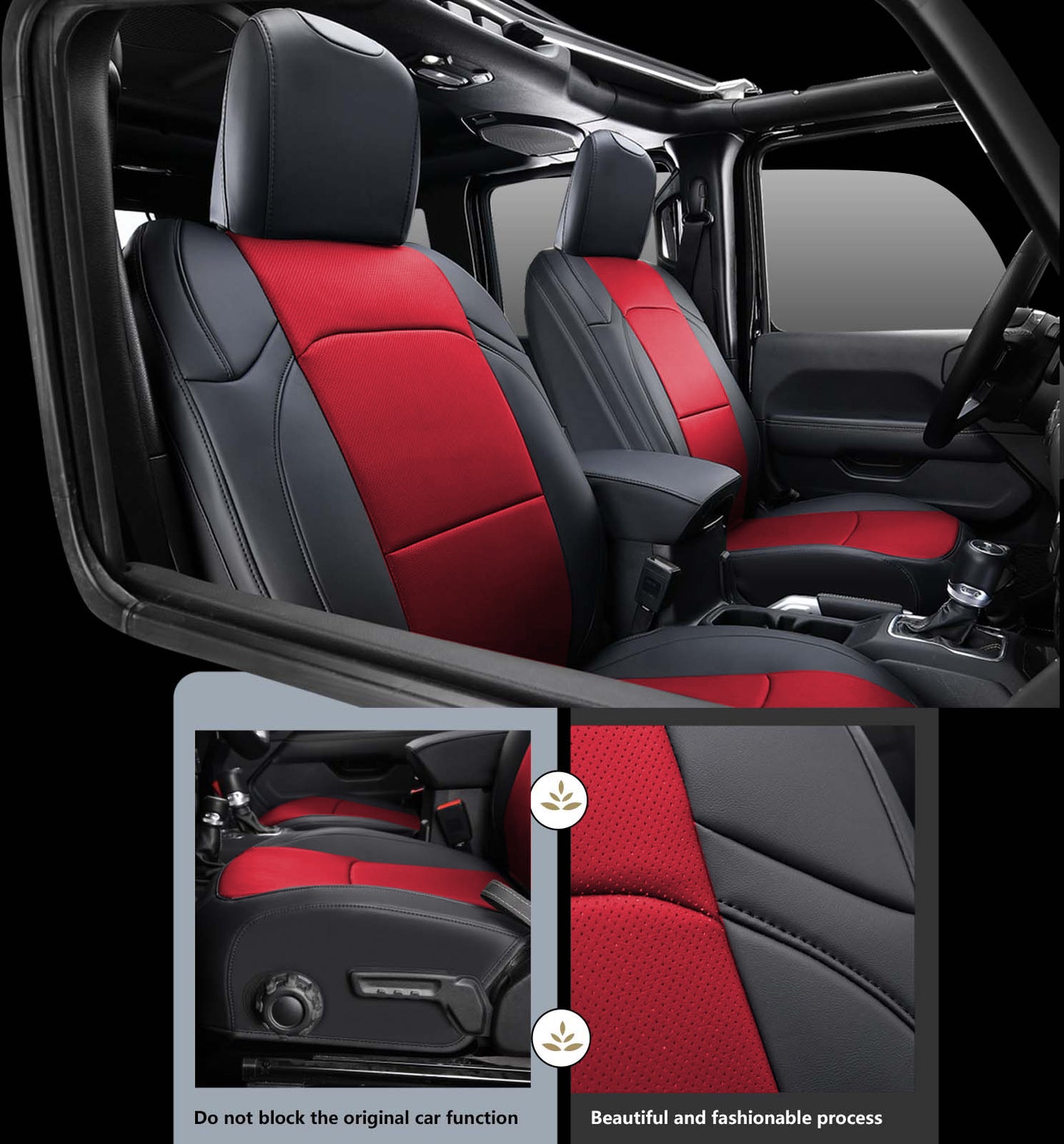 Juego completo de fundas de asiento personalizadas para Jeep Wrangler