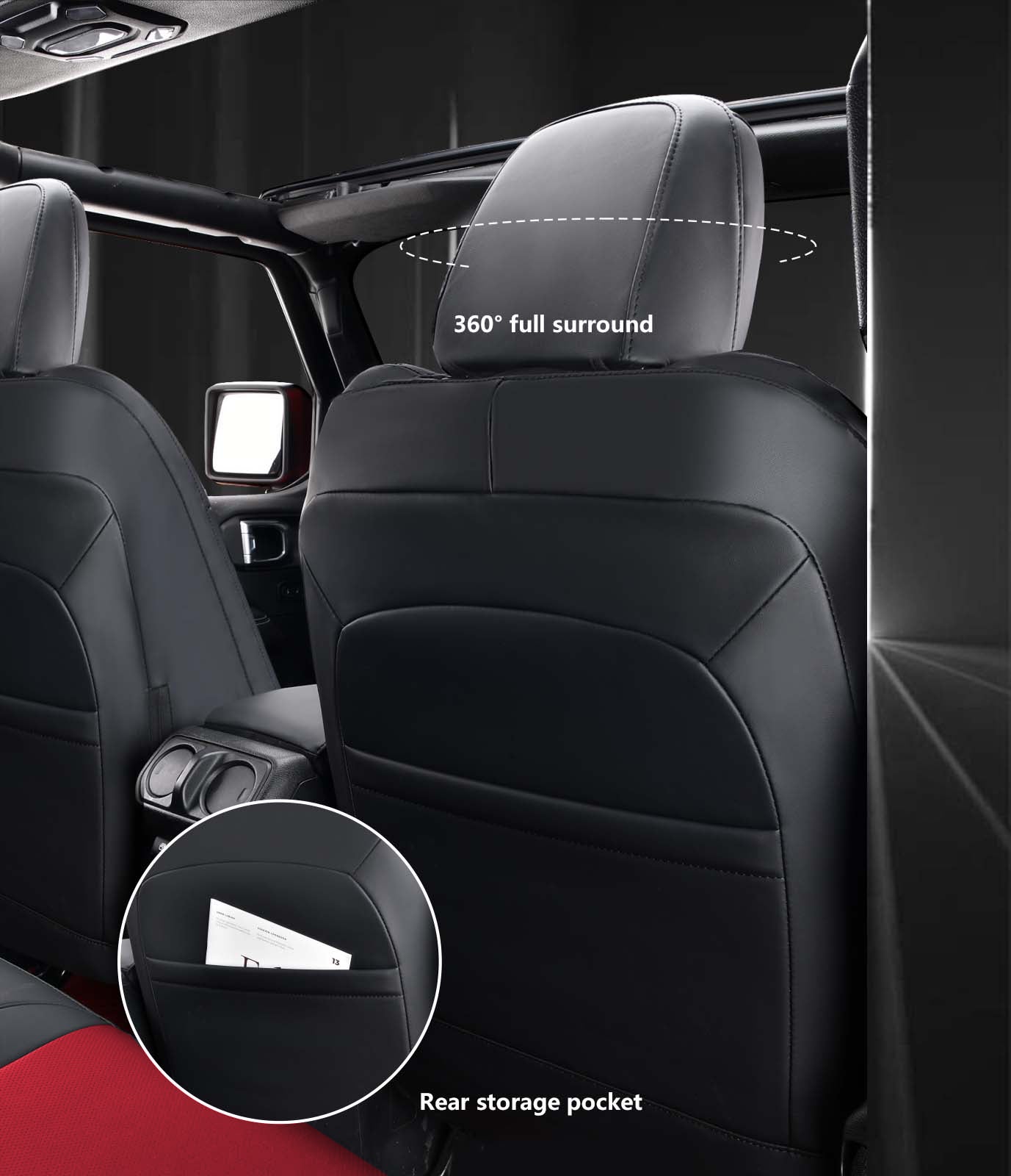 Juego completo de fundas de asiento personalizadas para Jeep Wrangler
