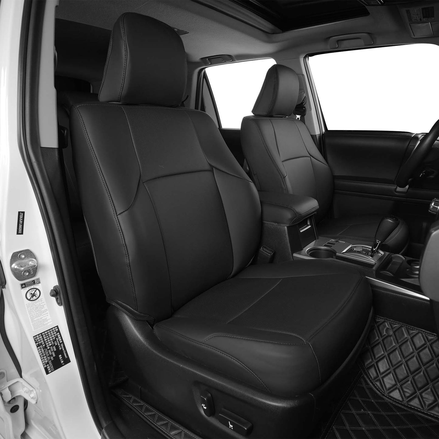 Custom Fit Car Seat Covers for Nissan Pathfinder 2013-2020 S,SL,Platinum,SV (Front Row W/No Display Screen) Full Set Three Rows 8 Seats with Second Row 40/60 Split Waterproof Leather
