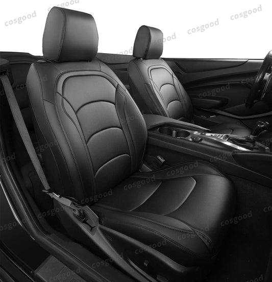 Seat Cover for 2010-2015 5th /2016-2024 6th Gen Camaro  LT LS RS SS Custom Fit Interior Upholstery Faux Leather Seat Covers