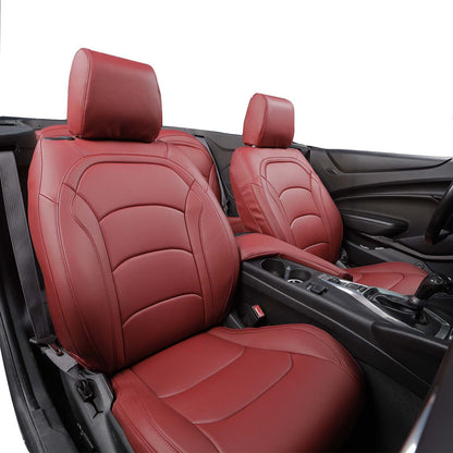 Seat Cover for 2010-2015 5th /2016-2024 6th Gen Camaro  LT LS RS SS Custom Fit Interior Upholstery Faux Leather Seat Covers